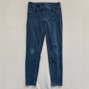 SPANX Jean-ish Ankle Shaping Leggings in Blue Tummy Control Women Size Large